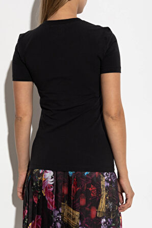 Kadın Maglıetta Serıgrafıche T-Shirt - Siyah | XS