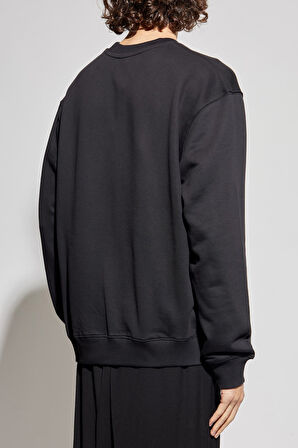 Erkek Regular Fit Barok Desenli Bisiklet Yaka Sweatshirt - Siyah | L