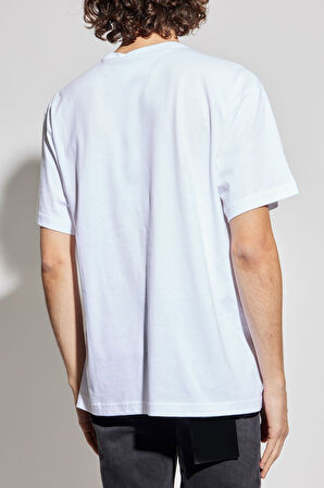 Erkek Regular Fit V Amblemli Bisiklet Yaka T-Shirt - Beyaz | L