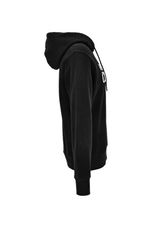 Erkek Felpe Serigrafiche Kapüşonlu Baskılı Sweatshirt - Siyah | S