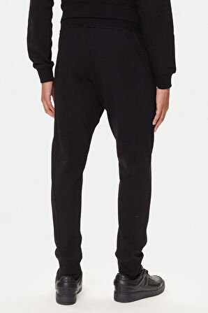 Erkek Regular Fit Altın Rengi Varak Logolu Eşofman Altı - Siyah/Gold | XL