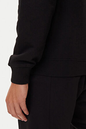 Erkek Regular Fit Altın Rengi Varak Baskı Logolu Bisiklet Yaka Sweatshirt - Siyah | XL