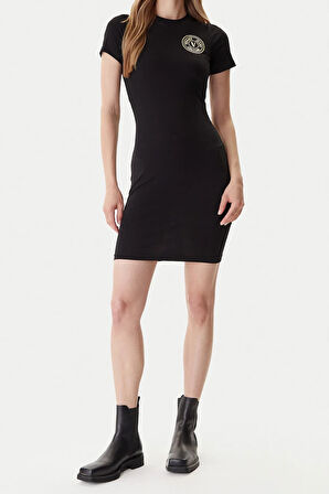 Kadın Vestiti Aplike Armalı Elbise - Siyah | L