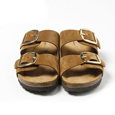 Kadın Sandalet 17B8 Frau SUEDE-S LIGHT BROWN