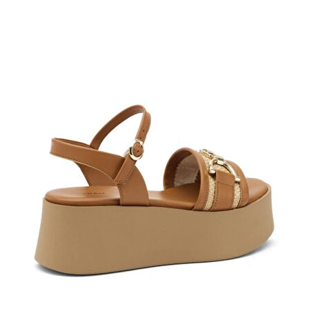 Kadın Terlik 88I5 Frau RAFIA Leather CAMELwood