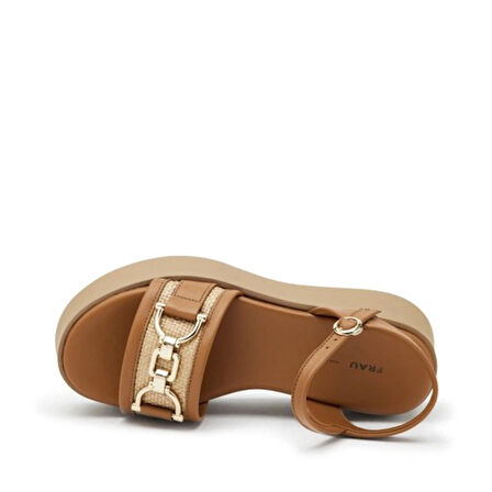 Kadın Terlik 88I5 Frau RAFIA Leather CAMELwood