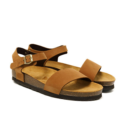 Kadın Sandalet 58H3 Frau NABUK-S Cognac