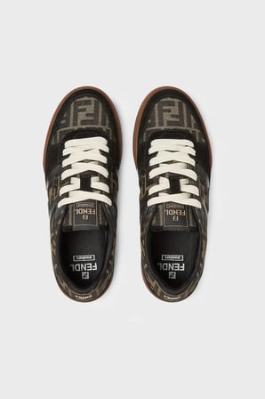 Fendi Jakarlı Süet Detaylı Sneaker Ayakkabı Erkek AYAKKABI 7E1688 AQ6I F1PXA SİYAH-TABA
