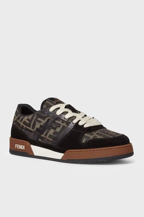 Fendi Jakarlı Süet Detaylı Sneaker Ayakkabı Erkek AYAKKABI 7E1688 AQ6I F1PXA SİYAH-TABA