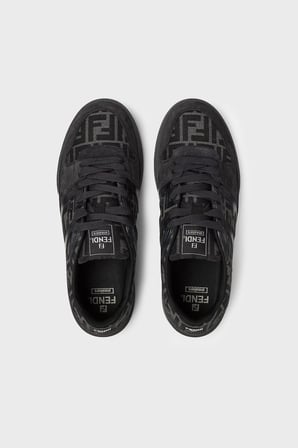 Fendi Deri Logolu Sneaker Ayakkabı Erkek AYAKKABI 7E1688 AQ6I F1R71 SİYAH-LACİVERT