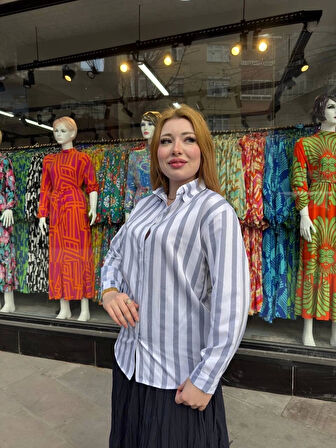 Kalın çizgili gömlek