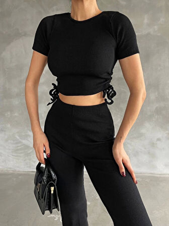 Yanları tüneli takım siyah s3161