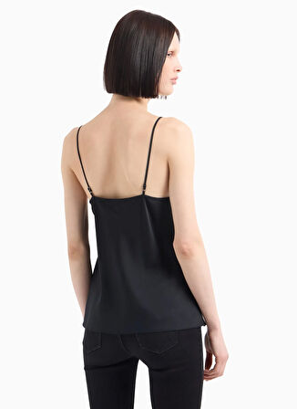 Armani Exchange V Yaka Düz Siyah Kadın Bluz 8NYH05