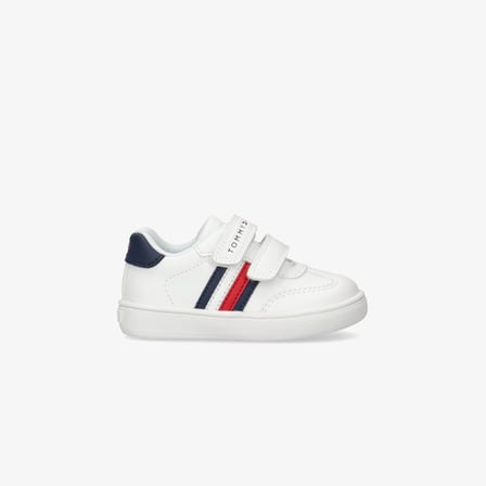 Tommy Hilfiger Flag and Hook Loop Bebek Beyaz Spor Ayakkabı
