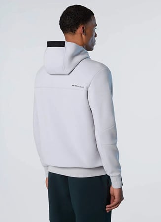 North Sails Gri Erkek Fermuarlı Regular Fit Logo Baskılı Sweatshirt NS0000691097