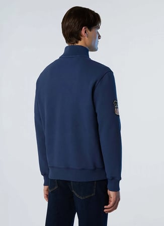 North Sails Lacivert Erkek Fermuarlı Regular Fit Nakışlı Sweatshirt NS0000691126