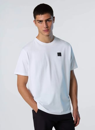 North Sails Beyaz Erkek Regular Fit Logo Baskılı T-Shirt NS0000693061