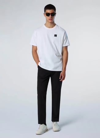 North Sails Beyaz Erkek Regular Fit Logo Baskılı T-Shirt NS0000693061