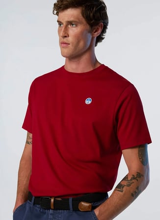 North Sails Kırmızı Erkek Regular Fit Logo Baskılı T-Shirt NS0000692970