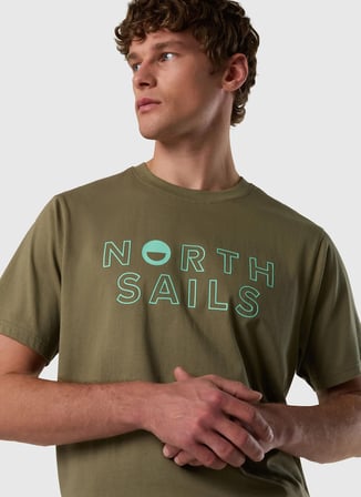 North Sails Yeşil Erkek Regular Fit Baskılı T-Shirt NS0000693144