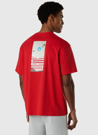 North Sails Kırmızı Erkek Comfort Fit Baskılı T-Shirt NS0000693158