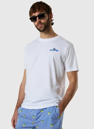 Mavi - Beyaz Erkek %100 Pamuk Regular Fit T-Shirt NS0000693162