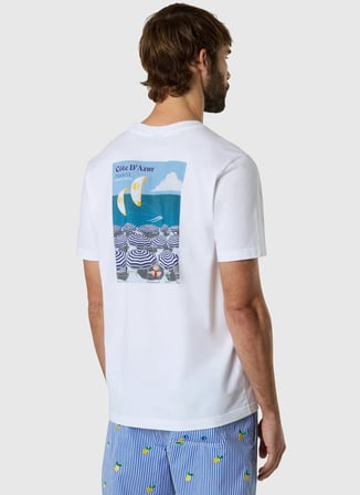 Mavi - Beyaz Erkek %100 Pamuk Regular Fit T-Shirt NS0000693162
