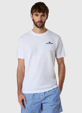 North Sails Beyaz Erkek Regular Fit Baskılı T-Shirt NS0000693162