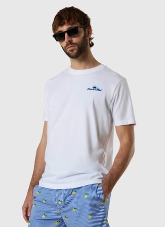 North Sails Beyaz Erkek Regular Fit Baskılı T-Shirt NS0000693162