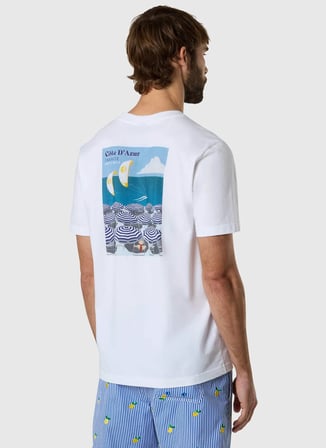 North Sails Beyaz Erkek Regular Fit Baskılı T-Shirt NS0000693162