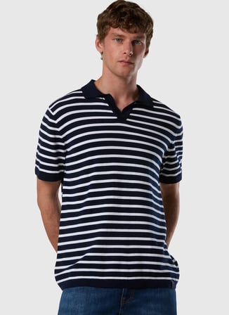 North Sails Lacivert - Beyaz Erkek Regular Fit Desenli Kazak NS0000699388