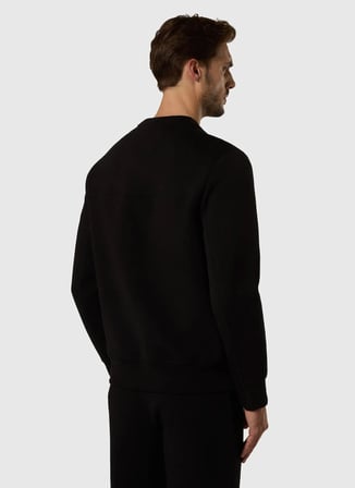 North Sails Siyah Erkek Bisiklet Yaka Regular Fit Baskılı Sweatshirt NS0000691336
