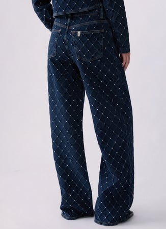 Liu Jo Lacivert Kadın Straight Pantolon UF6173D0374