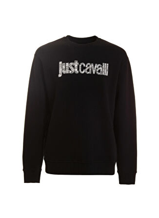 Just Cavalli Bisiklet Yaka Siyah Erkek Sweatshırt 75OAIG05