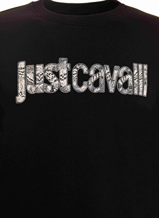 Just Cavalli Bisiklet Yaka Siyah Erkek Sweatshırt 75OAIG05