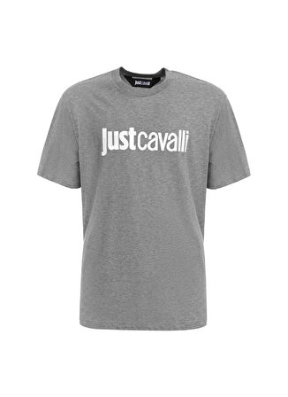 Just Cavalli Bisiklet Yaka Gri Melanj Erkek T-Shirt 75OAHT00