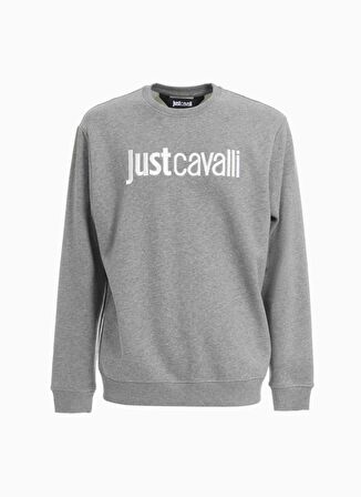 Just Cavalli Bisiklet Yaka Gri Melanj Erkek Sweatshırt 75OAIT00