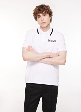 Just Cavalli Beyaz Erkek Polo T-Shirt 75OAGT05