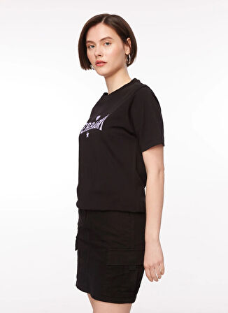 Chiara Ferragni Bisiklet Yaka Baskılı Siyah Kadın T-Shirt 75CBHT03