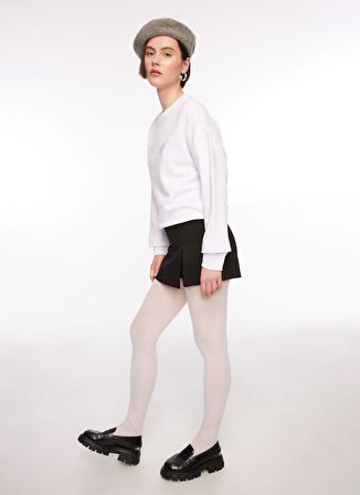 Chiara Ferragni Bisiklet Yaka Düz Beyaz Kadın Sweatshırt 75CBIT05