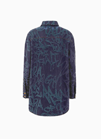 Chiara Ferragni Normal Gömlek Yaka Düz Lacivert Kadın Gömlek 75CBL222