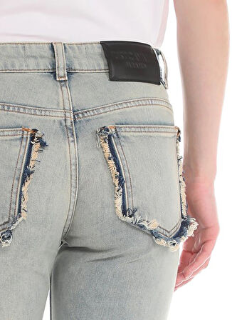 Just Cavalli Yüksek Bel Düz Paça Standart Mavi Kadın Denim Pantolon 76PAB5S0