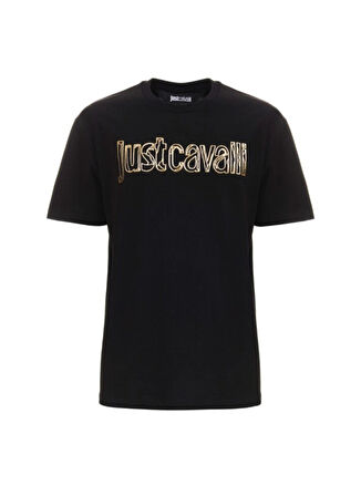 Just Cavalli Bisiklet Yaka Siyah Erkek T-Shirt 76OAHG15