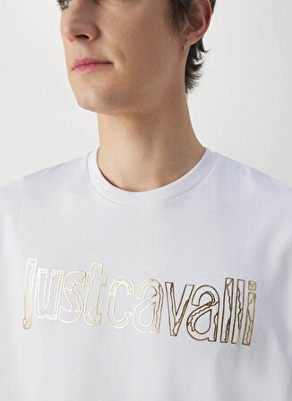 Just Cavalli Bisiklet Yaka Beyaz Erkek T-Shirt 76OAHG15