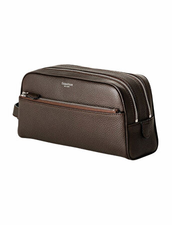 Serapian Kaşmir Deri İkili Fermuarlı El Çantası SRCCHMML622626Y224