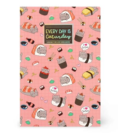 Legami Çizgisiz Defter - Quaderno - Orta - Sushi Kedi