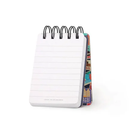 Legami Çizgili Spiral Ciltli Defter - Mini - Gezi Desenli
