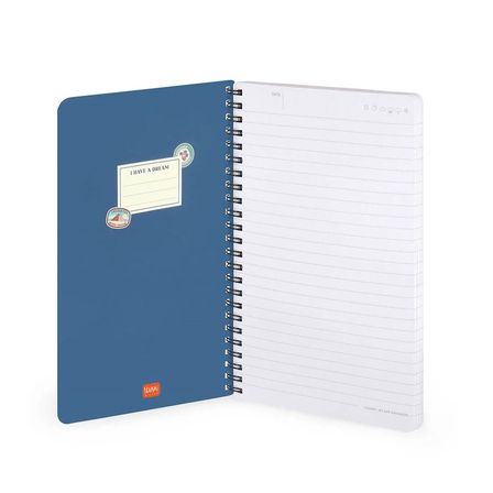 Legami Çizgili Spiral Ciltli Defter - Büyük - Gezi Desenli