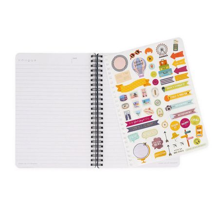 Legami Çizgili Spiral Ciltli Defter - Büyük - Gezi Desenli