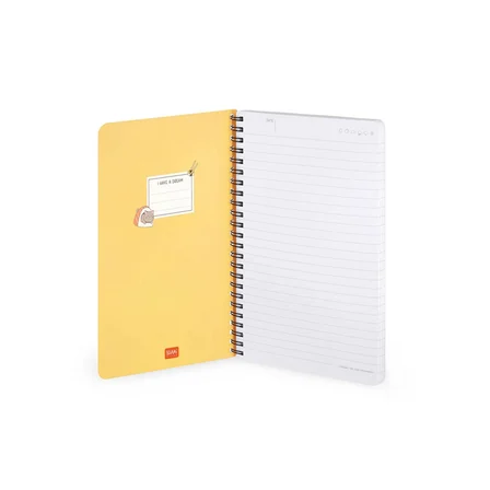 Legami Çizgili Spiral Ciltli Defter - Büyük - Sushi Kedi